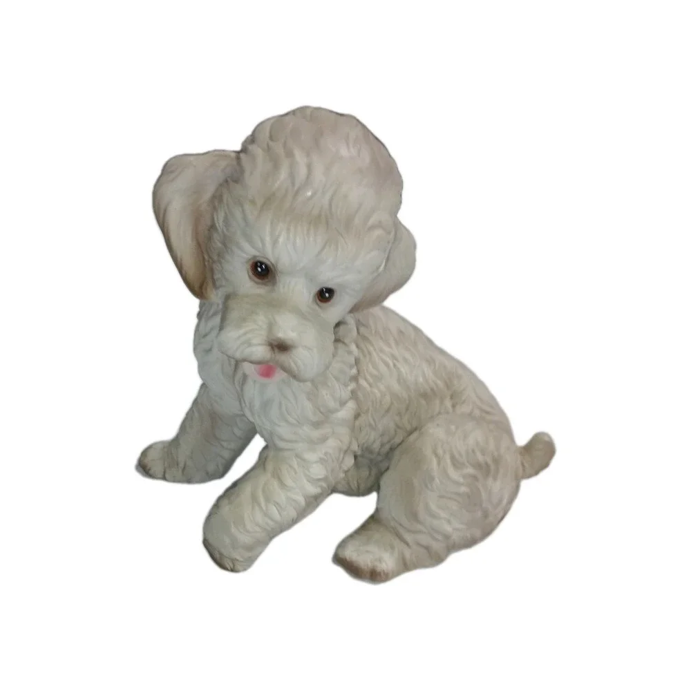Vintage Poodle Puppy Figurine Seated By Royal Crown Porcelain Bisque Japan‎ 7